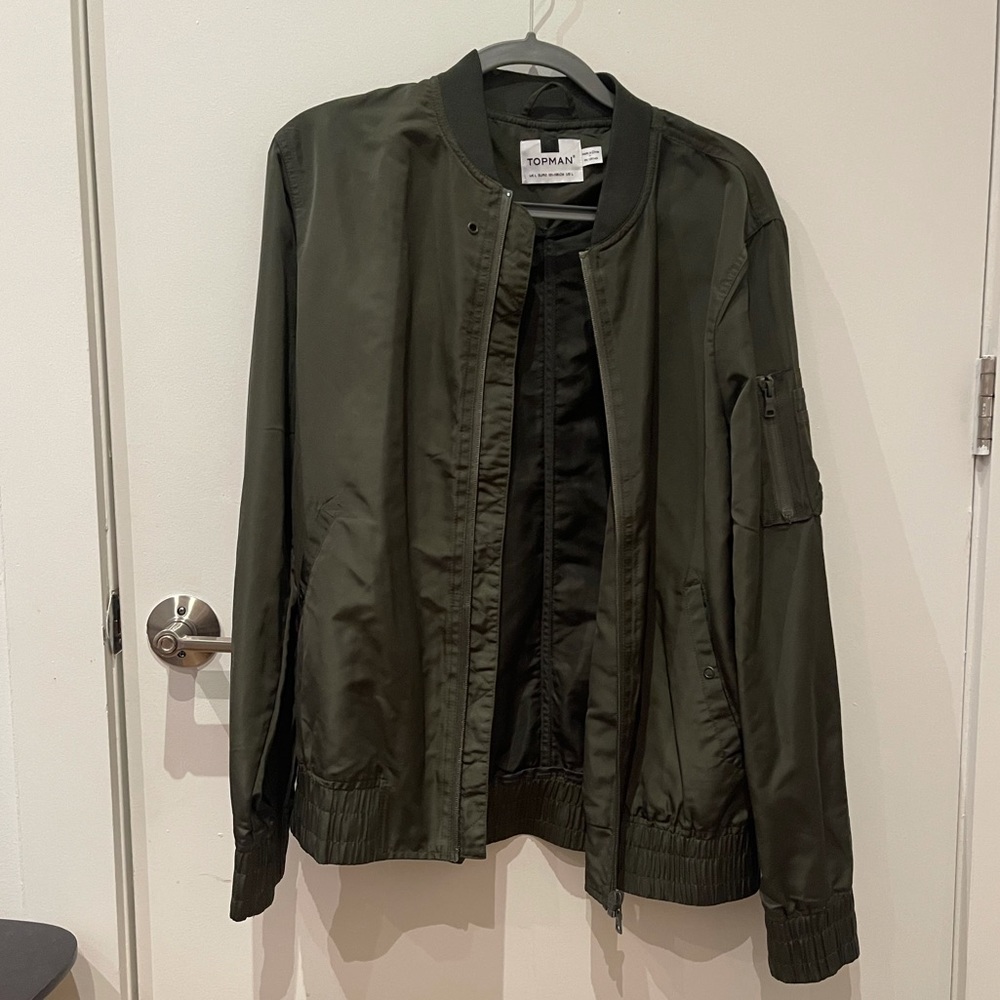 Topman Bomber Jacket-Olive